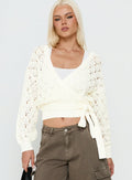 Kaenira Lace Wrap Knit Jumper Cream