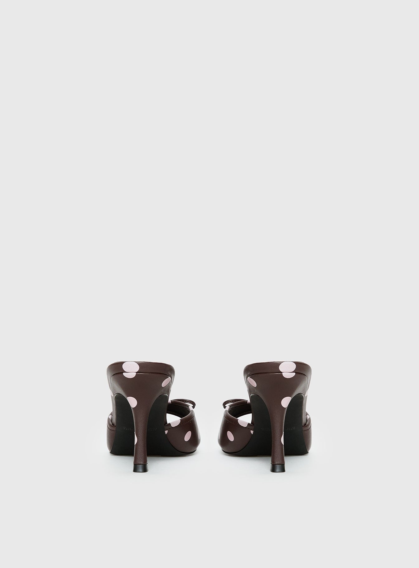 Etiquette Peep Toe Heels Brown / Pink Polka
