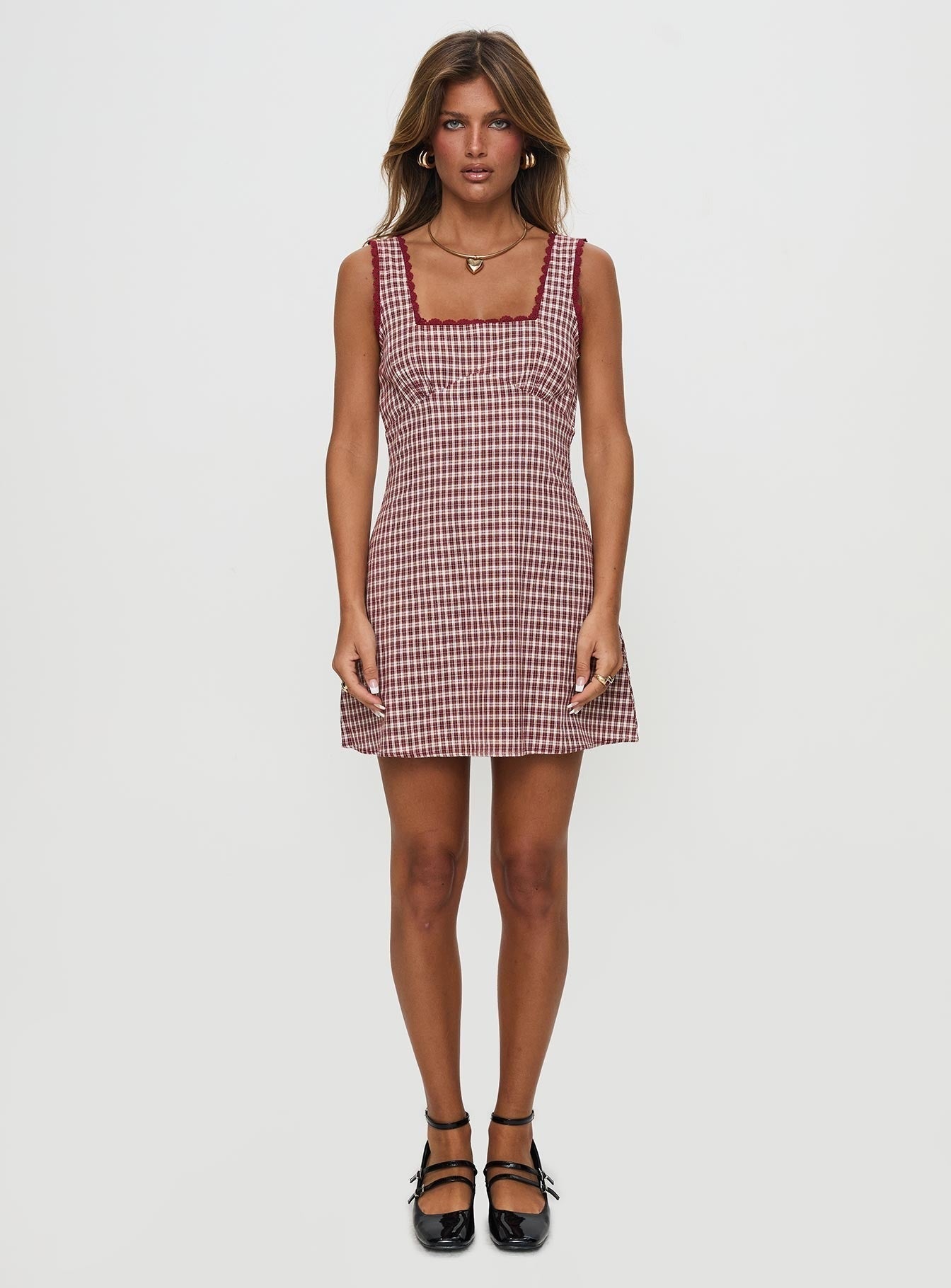 Dasha Mini Dress Red Check Petite
