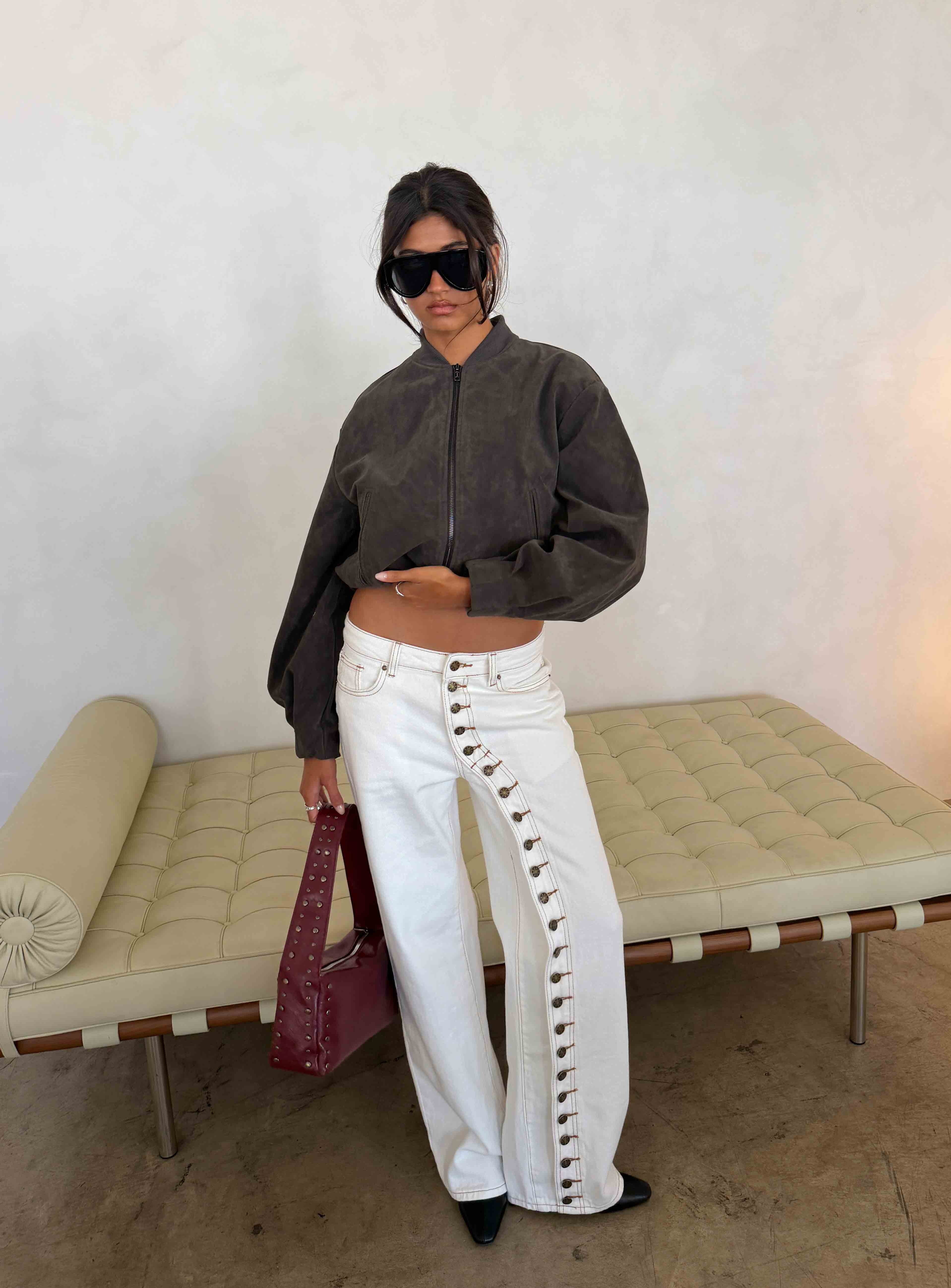 Penny Mid Rise Straight Leg Jeans White