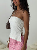 Angel Fire Strapless Top White