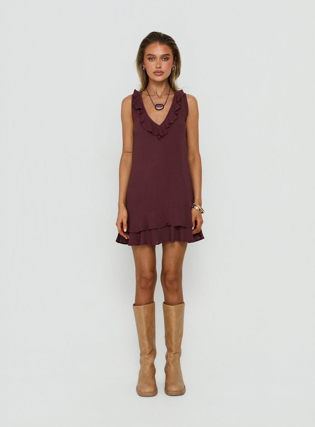 Swade Mini Dress Crinkle Plum