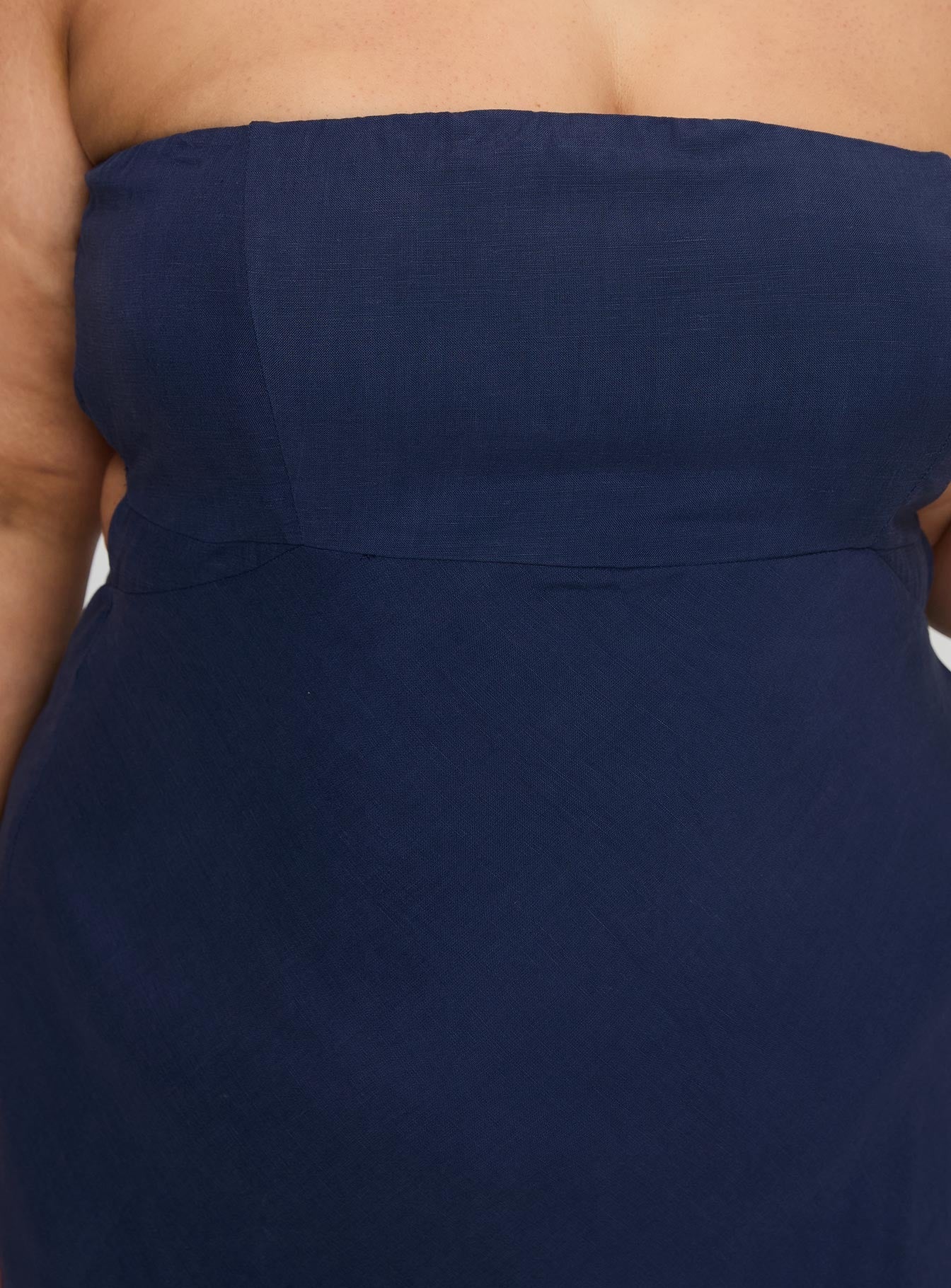 Yahir Strapless Maxi Dress Navy Curve