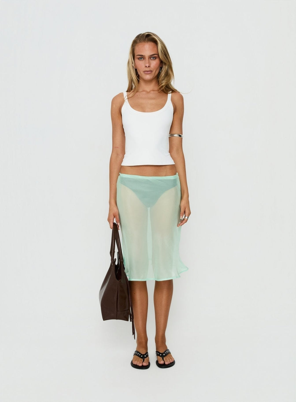 Sidori Sheer Midi Skirt Jelly Mint
