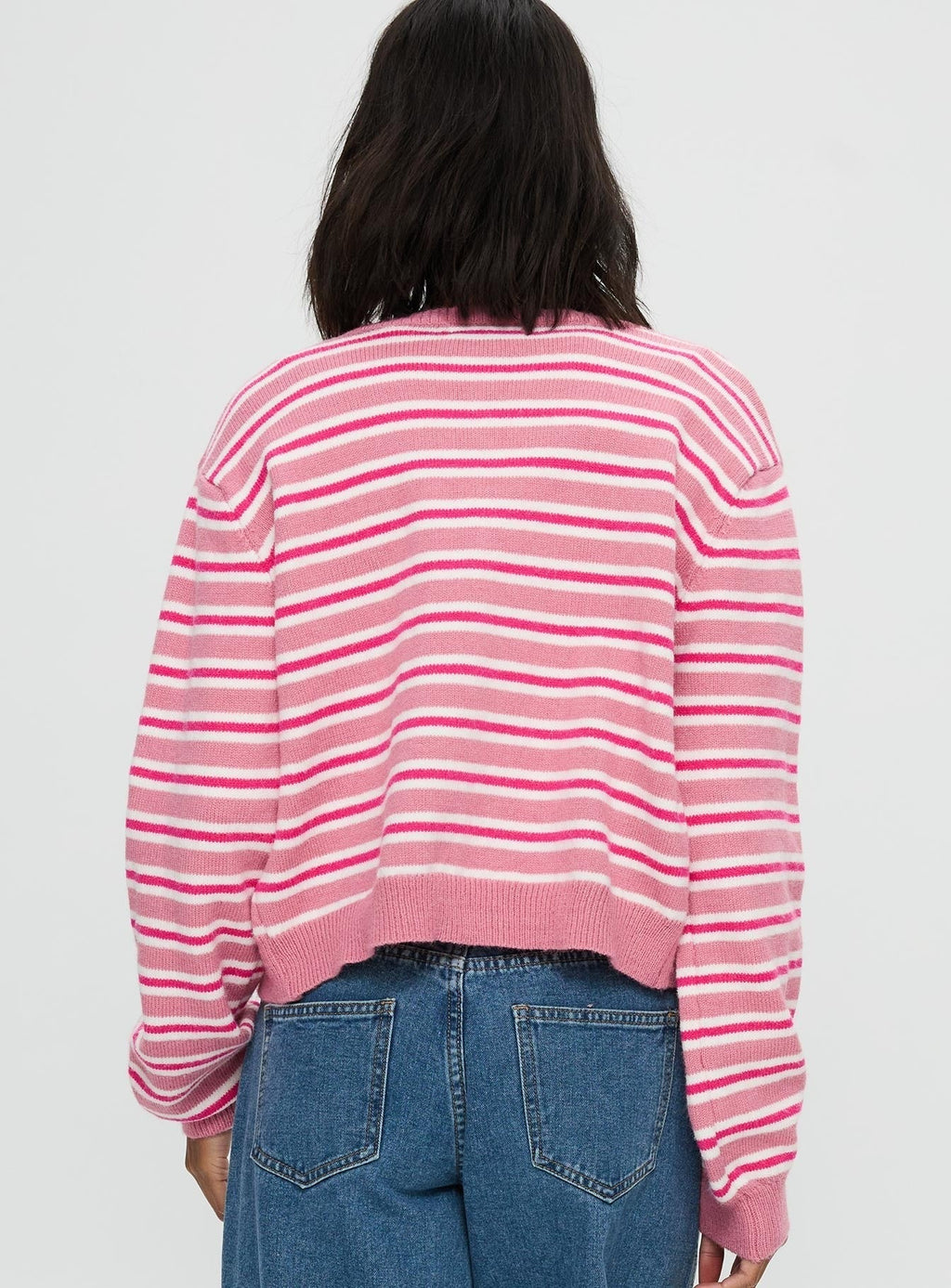 Heavenly Dream Cardigan Pink Stripe