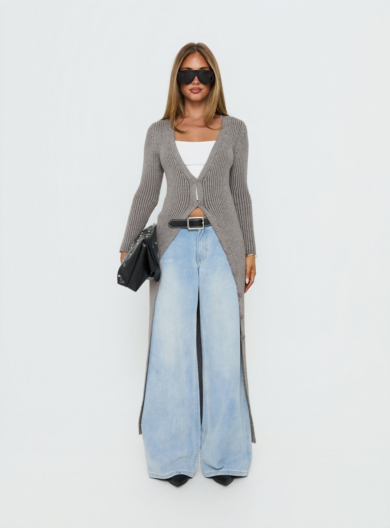 Early Nights Longline Cardigan Grey