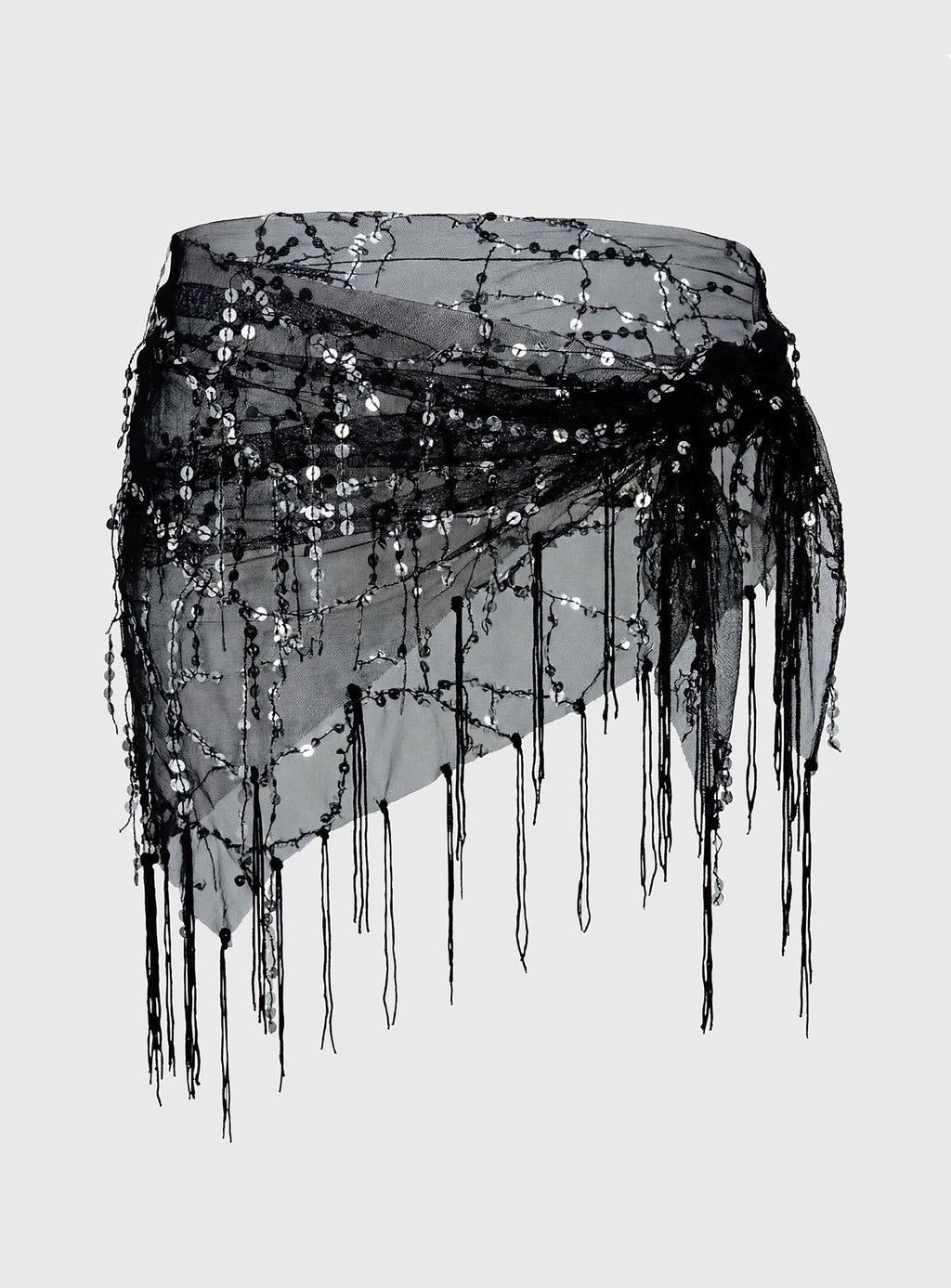 Eager Heart Sarong Sequin Black / Silver