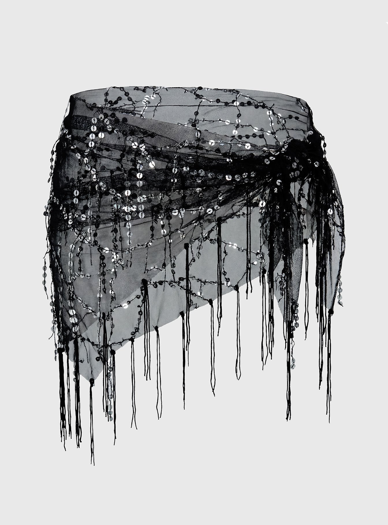 Eager Heart Sarong Sequin Black / Silver