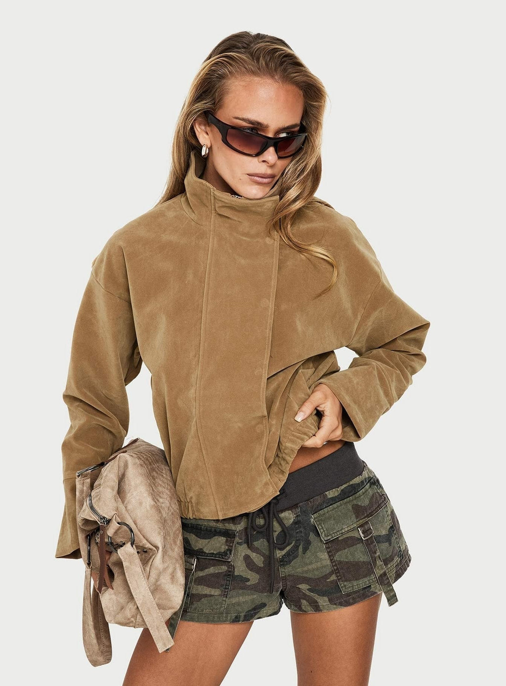 Tayne Funnel Neck Jacket Caramel