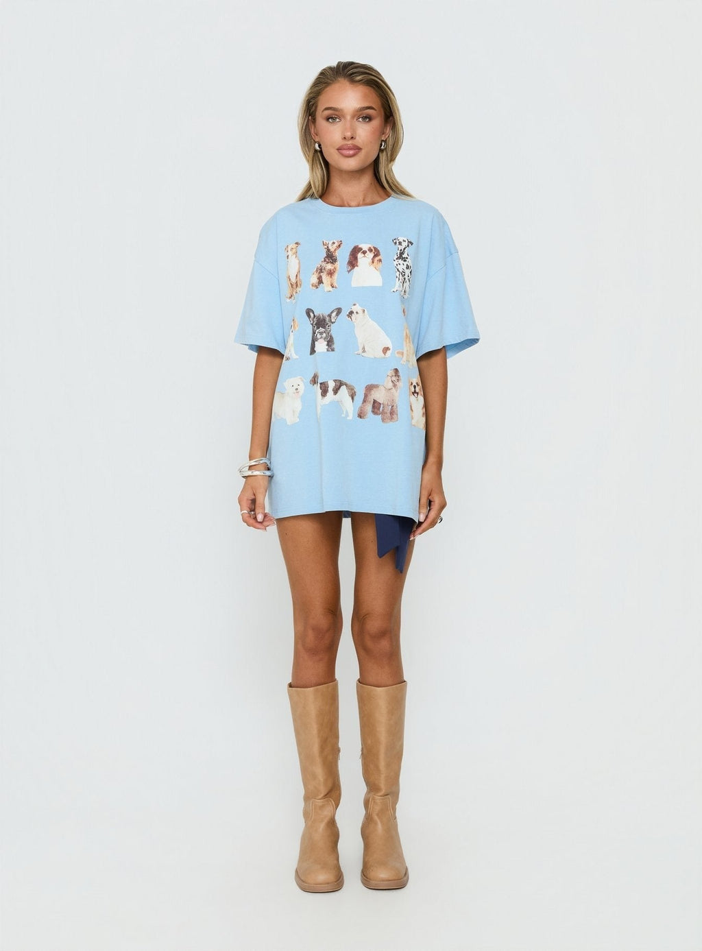 Dog Person Oversized Graphic Tee Washed Blue