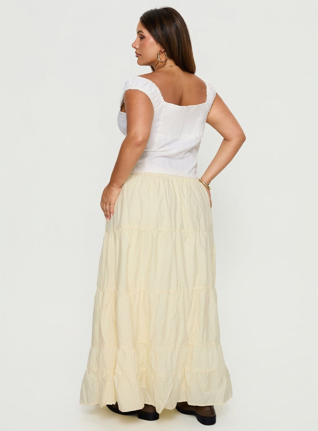 Garden Party Maxi Skirt Lemon Curve