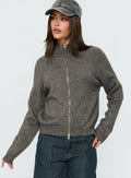 Kaylei Zip Through Cardigan Charcoal