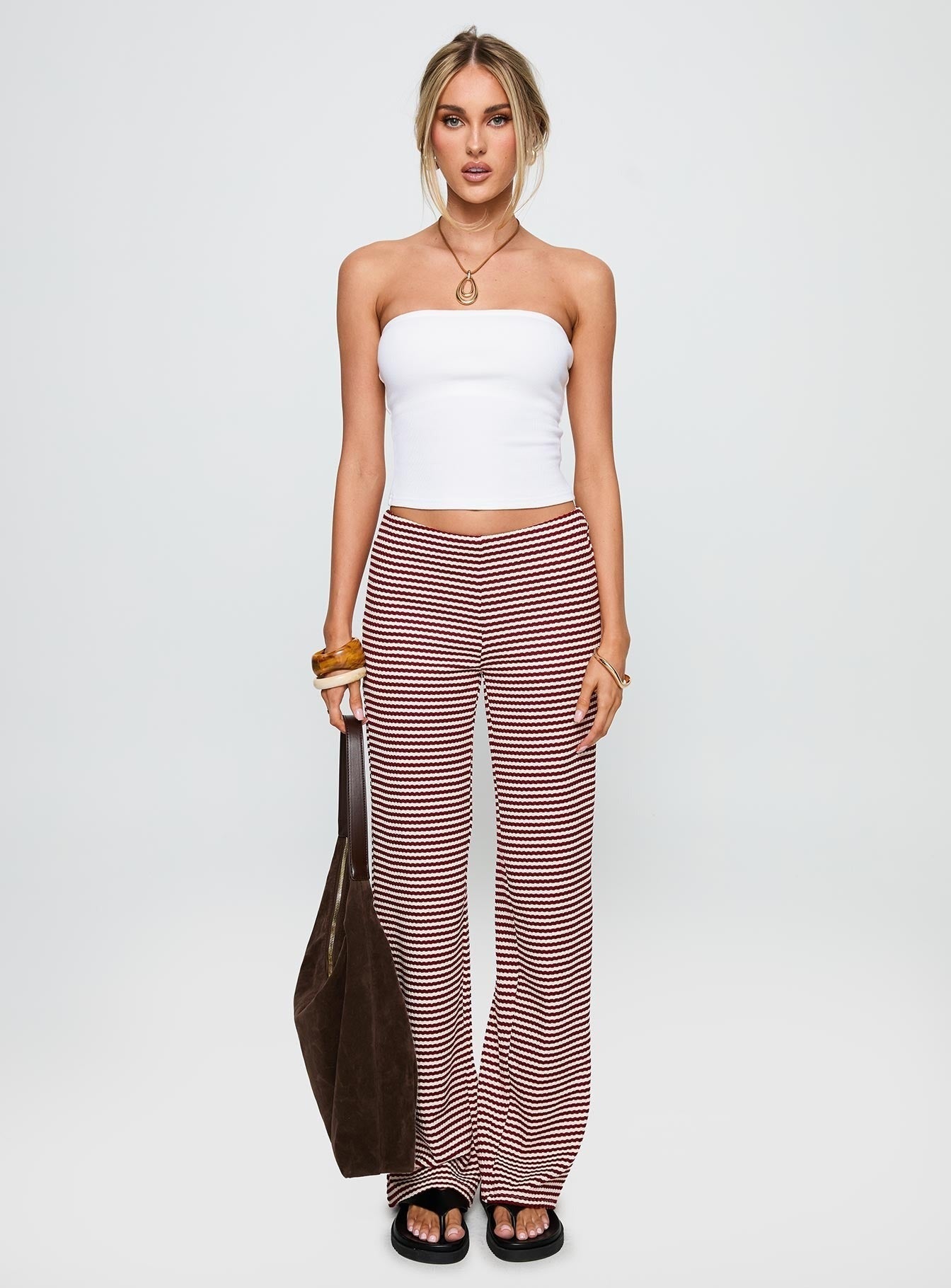 Next To Me Lounge Pant Red / White Stripe
