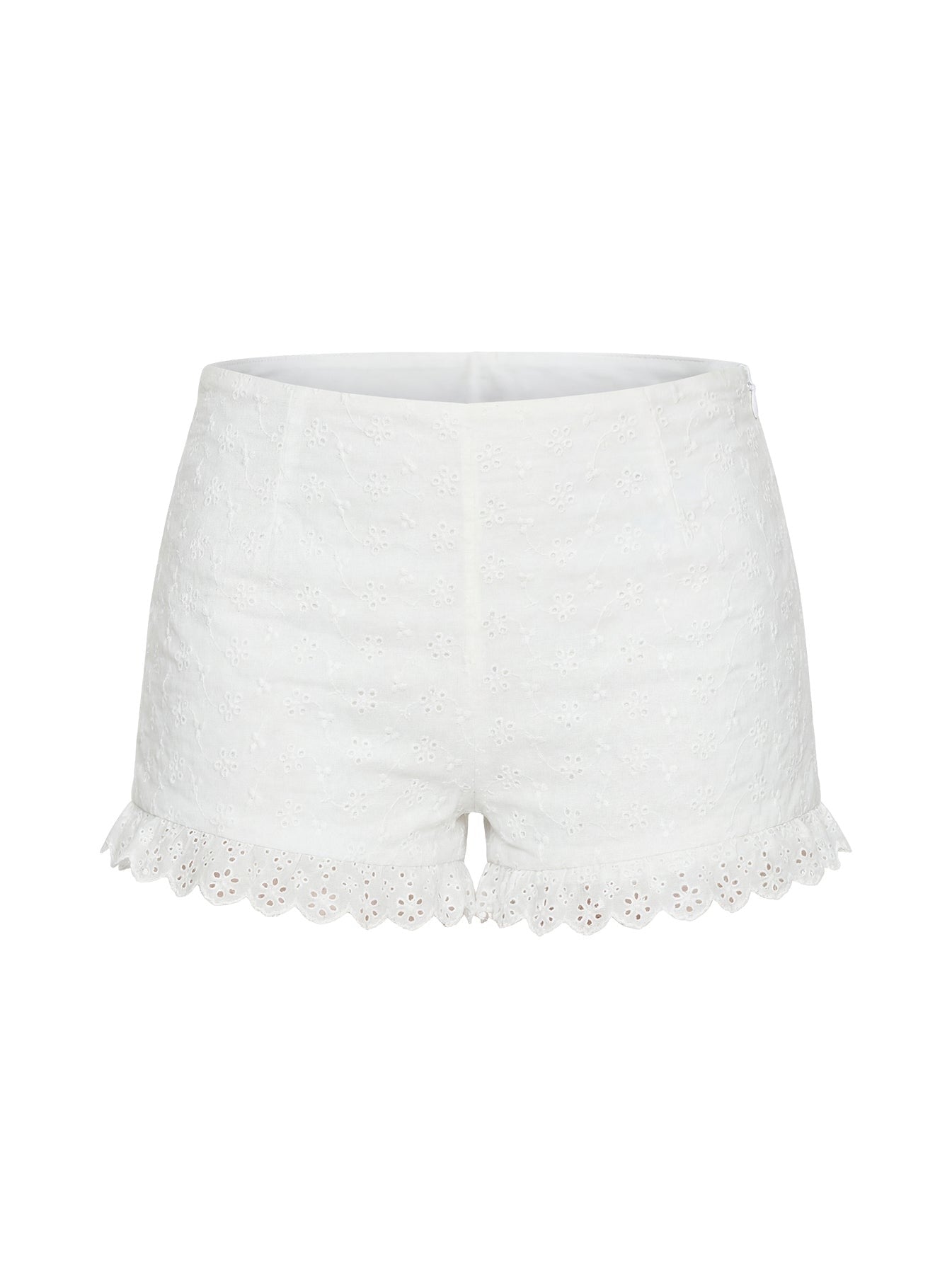 Caily Frill Shorts White