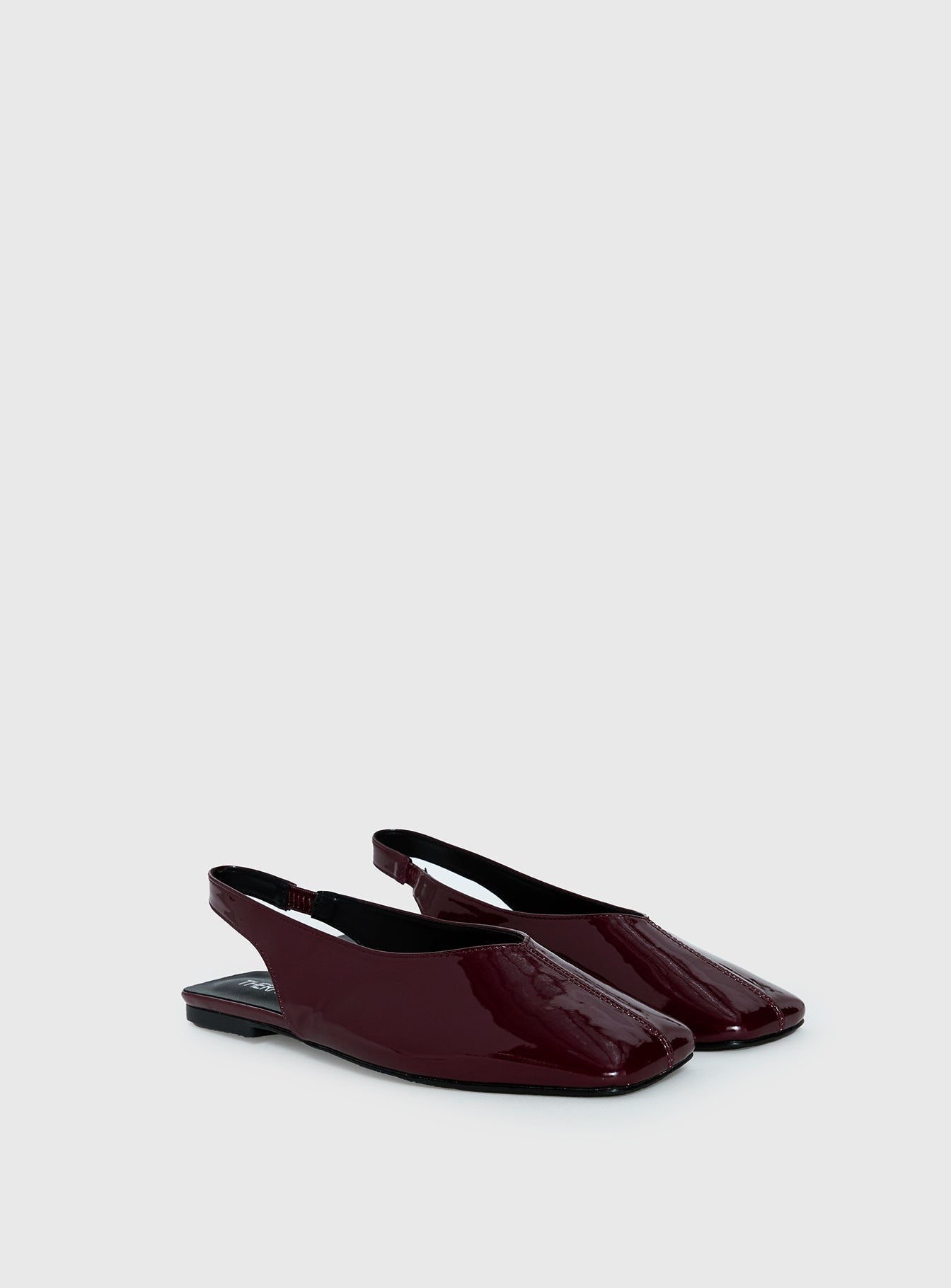 Therapy Graze Patent Square Toe Flats Red