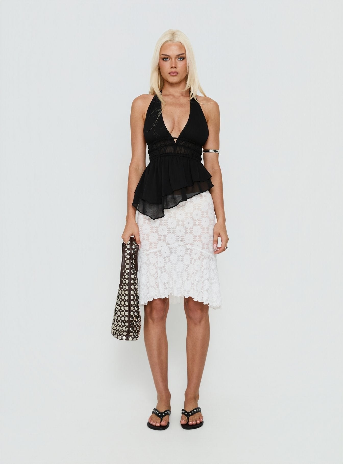 Lay It Halter Top Black