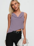 Forever Curious Cowl Neck Top Mauve