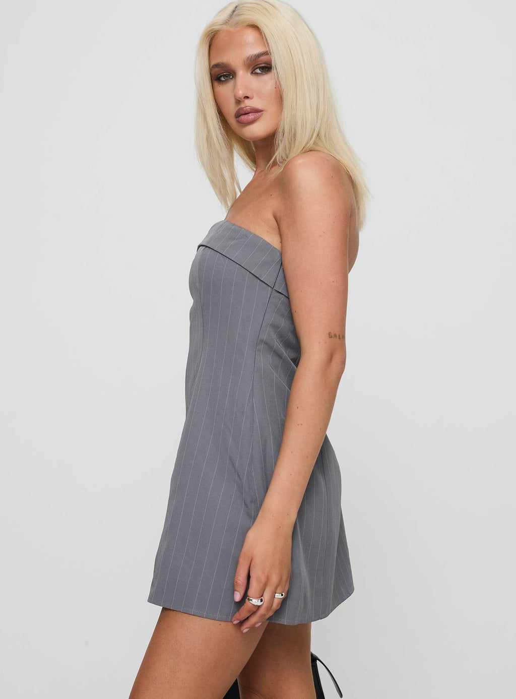 Kaladin Strapless Mini Dress Grey