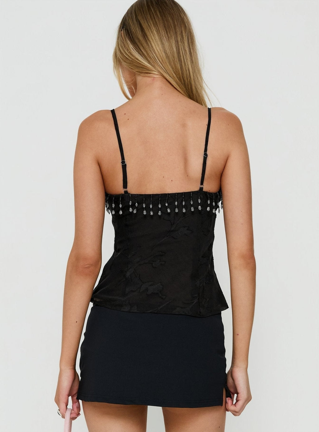 Roselea Beaded Cami Top Black