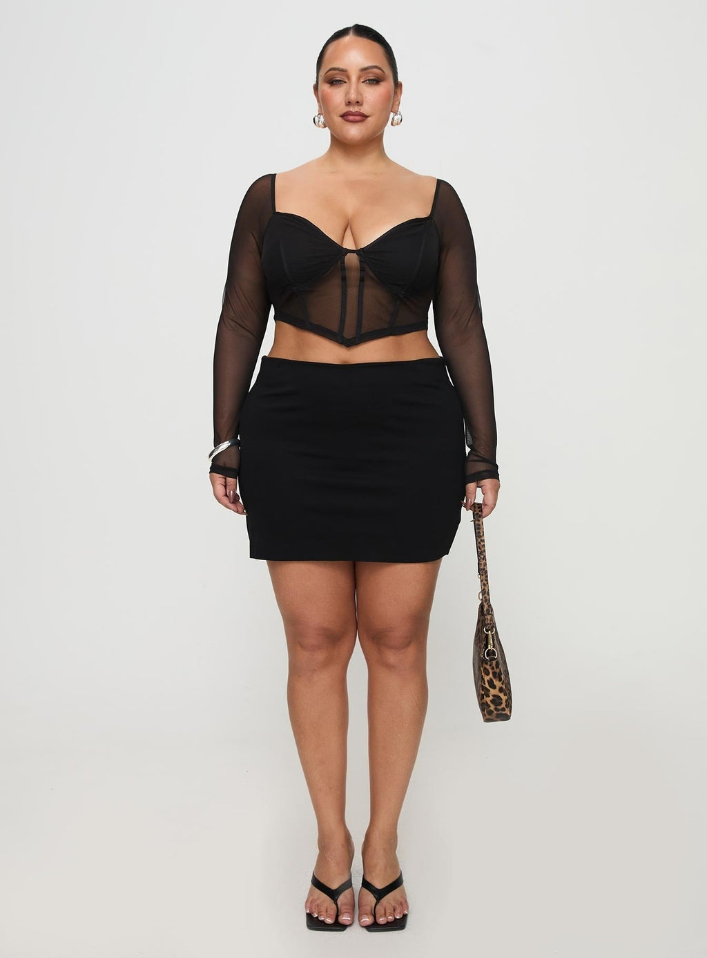 Maranta Long Sleeve Top Black Curve