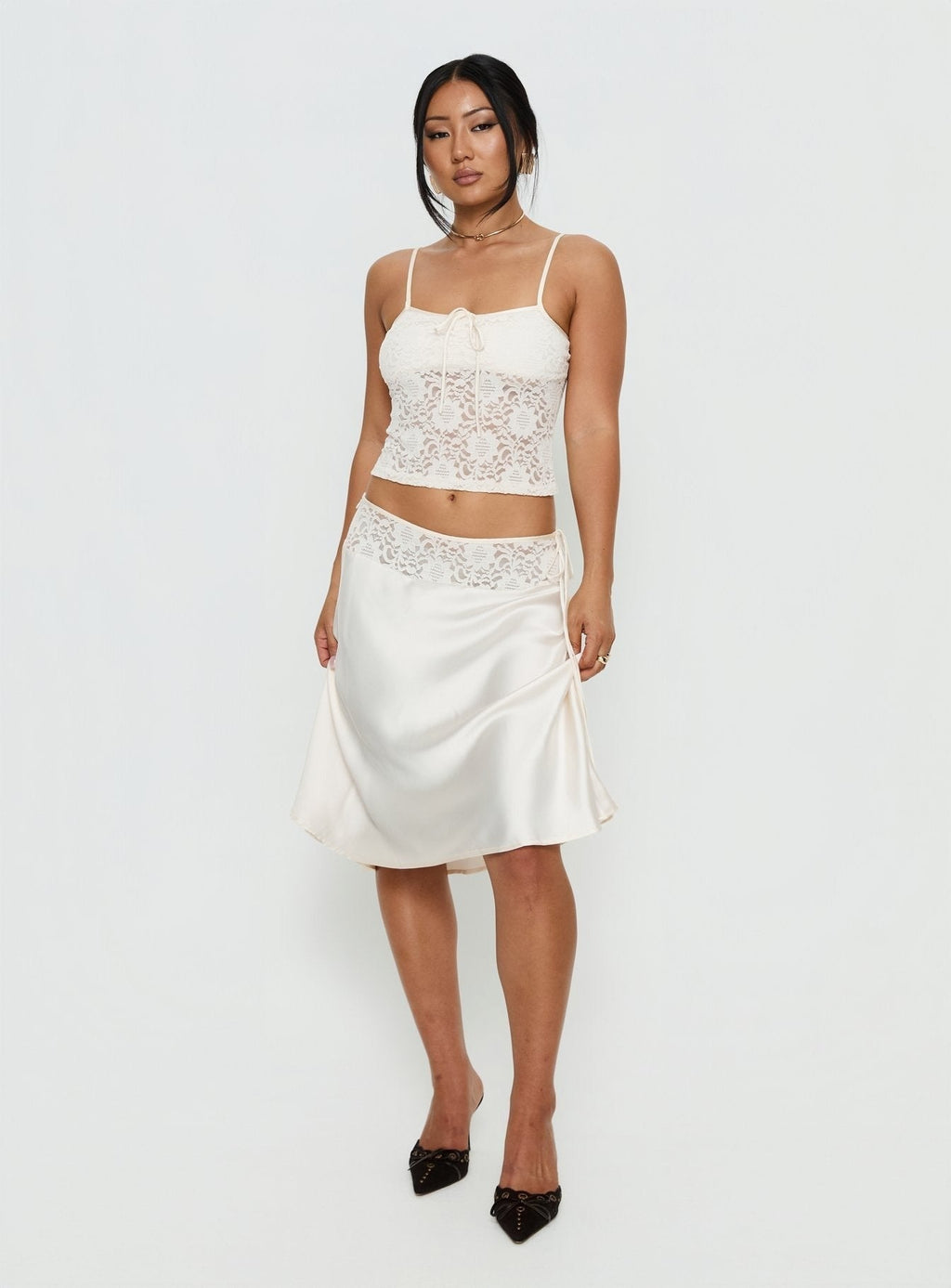 Evlin Lace Cami Top Cream