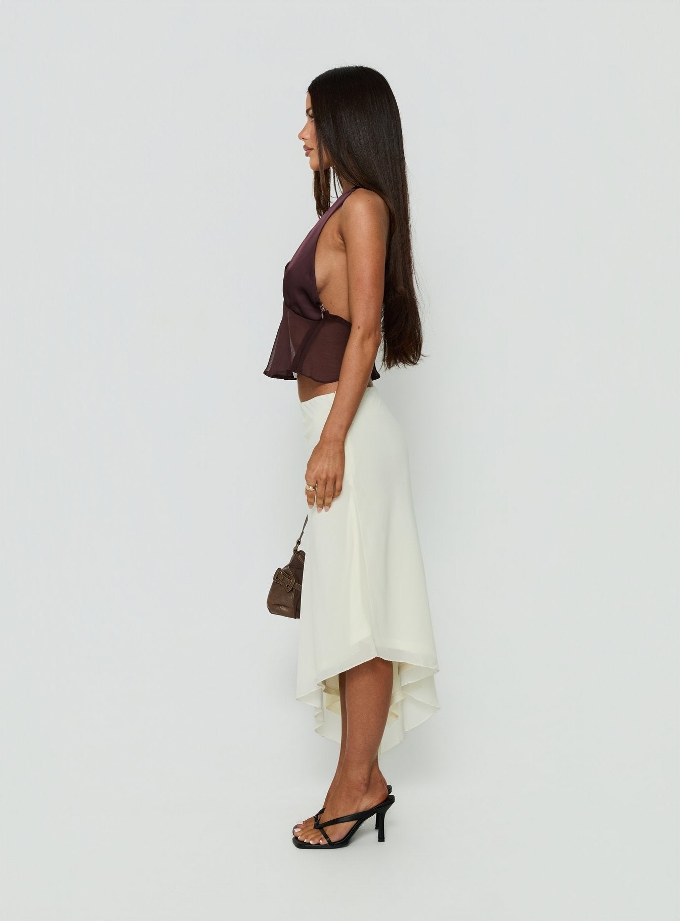 Suella Asymmetrical Midi Skirt Off White
