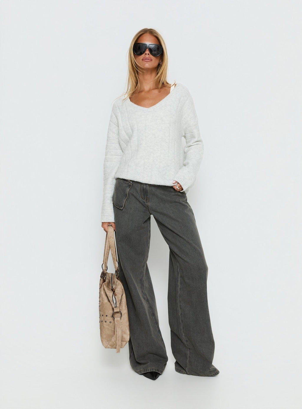 Main Thing Knit Sweater Grey Marle