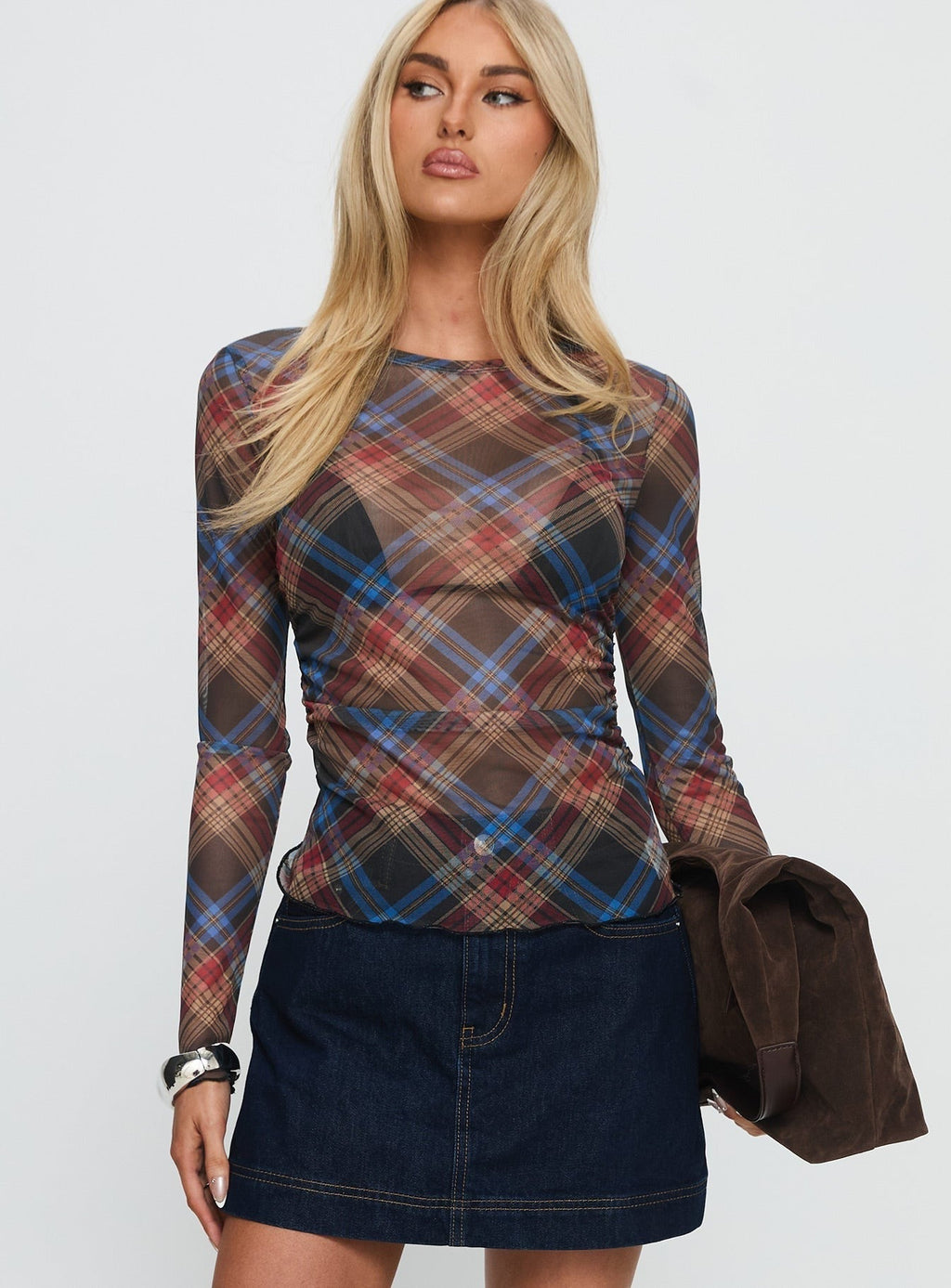 Carrissa Ruched Long Sleeve Top Multi