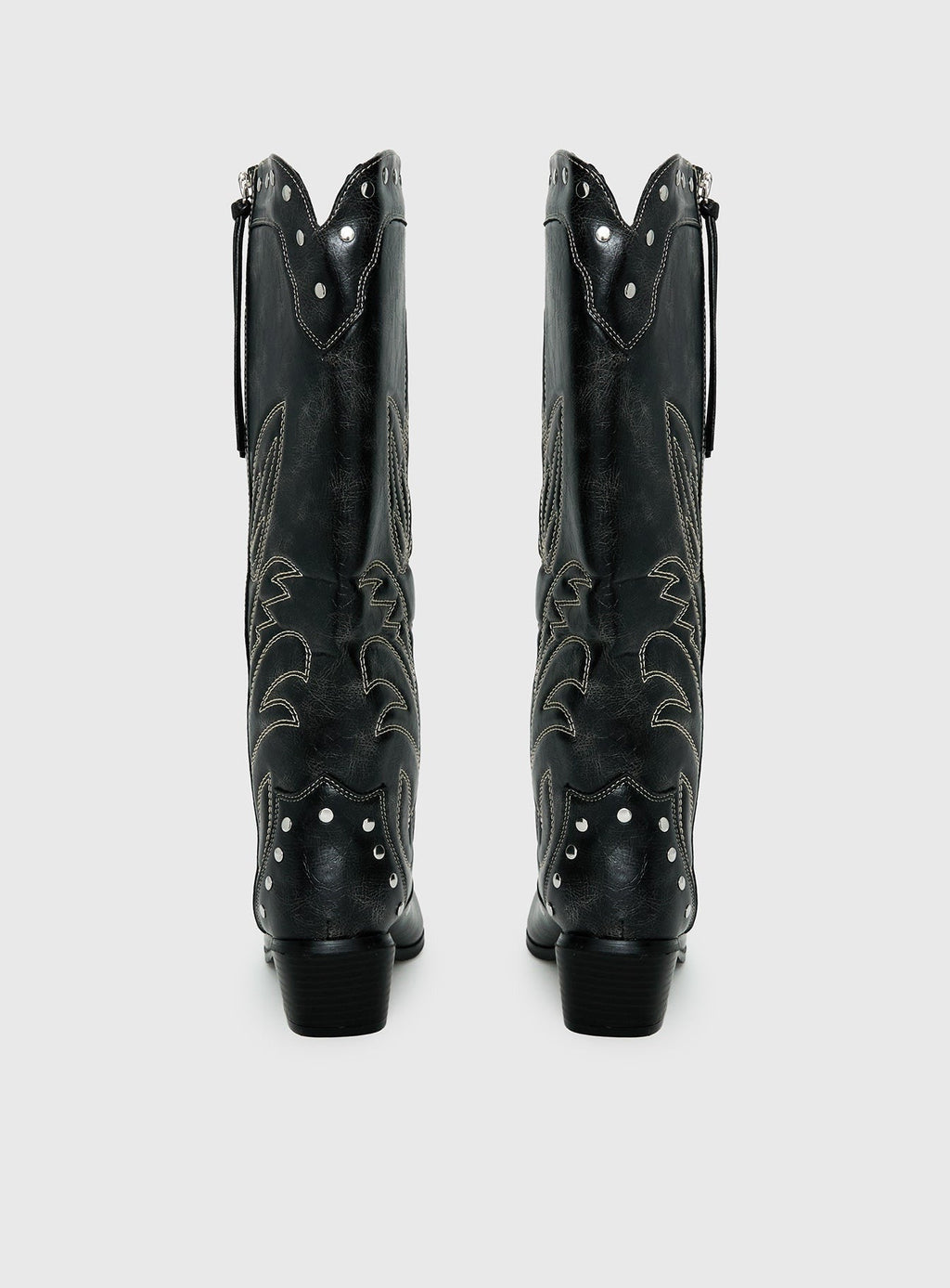 Austin Distressed Cowboy Boots Black