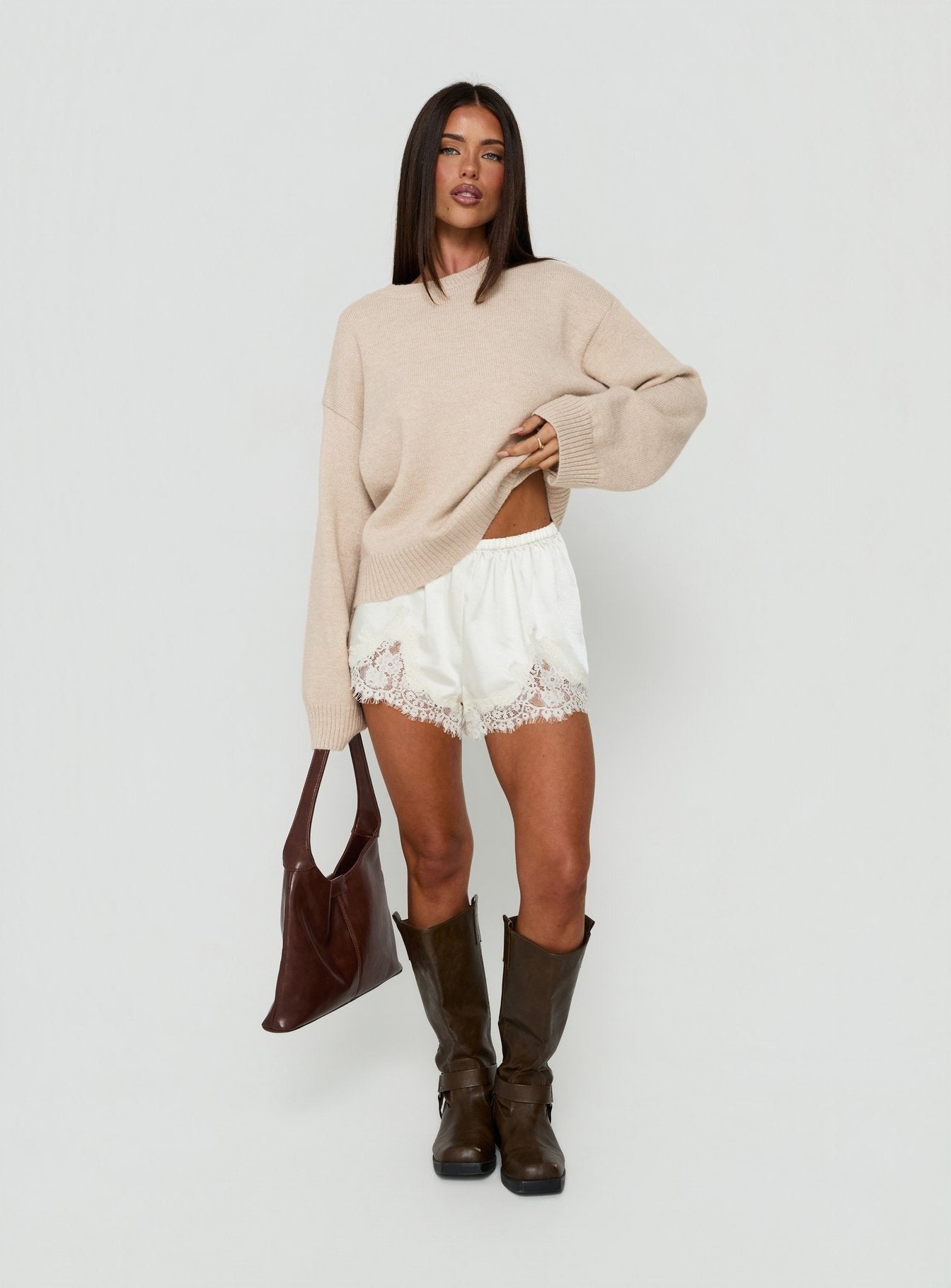Elida Boxy Wide Sleeve Jumper Cream