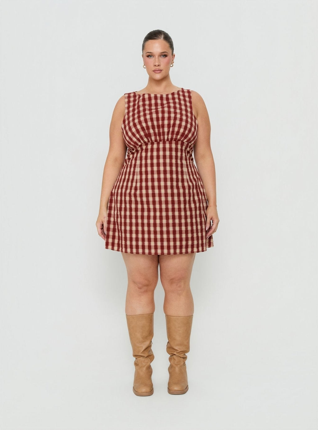 Sweet Somethings Mini Dress Red Check Curve