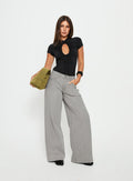 Naylor Mid Rise Wide Leg Jeans Light Grey Wash