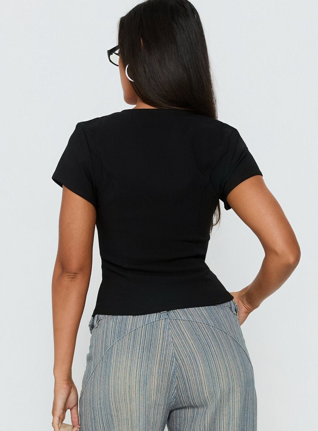Serefina Short Sleeve Top Black