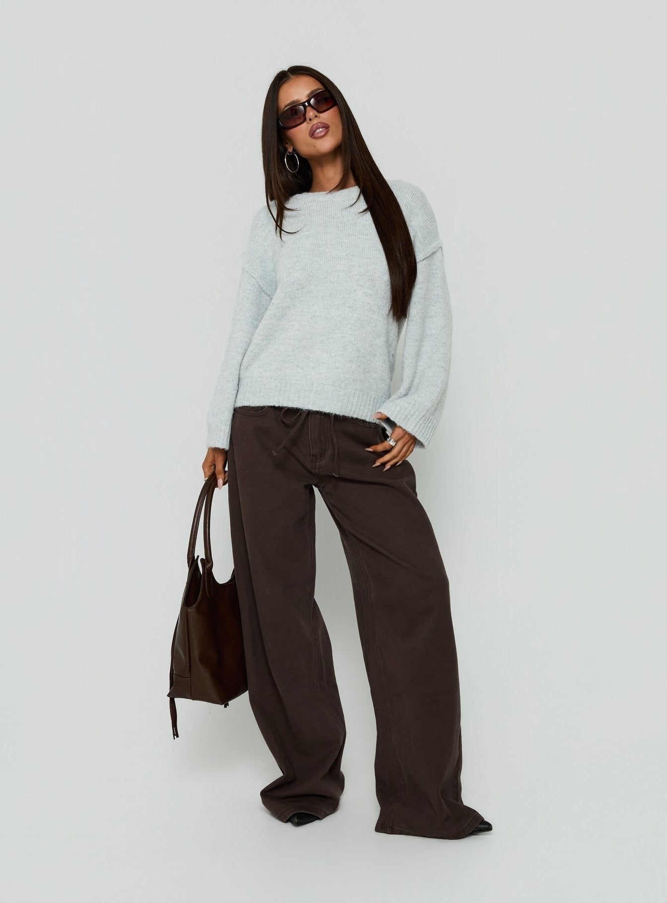 Syanah Knit Jumper Grey Marle