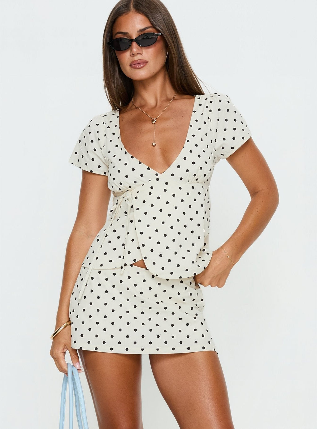 Emmilou Wrap Set White Polka
