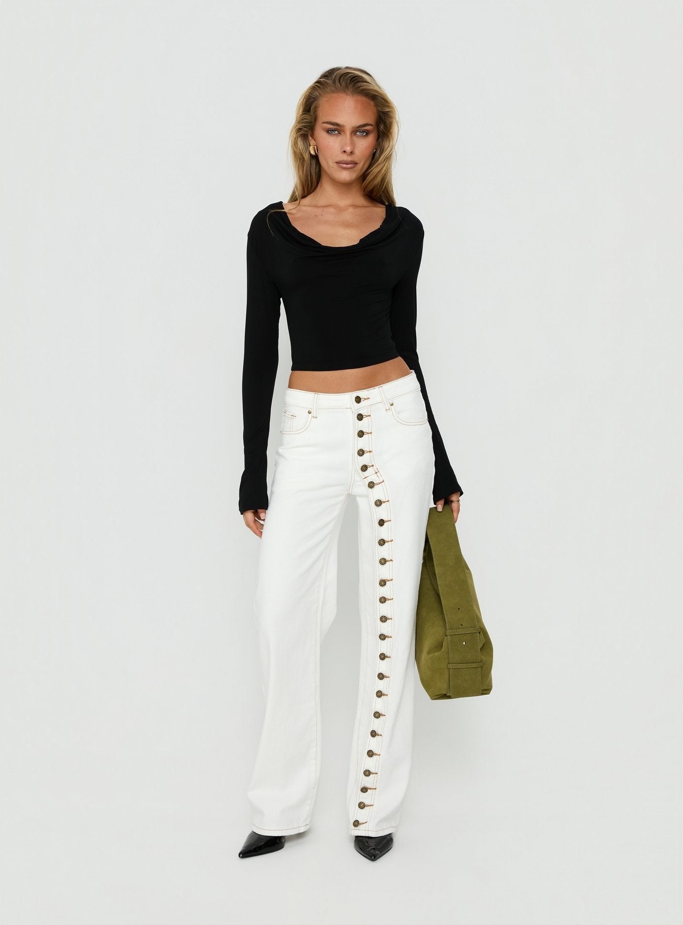 Penny Mid Rise Straight Leg Jeans White