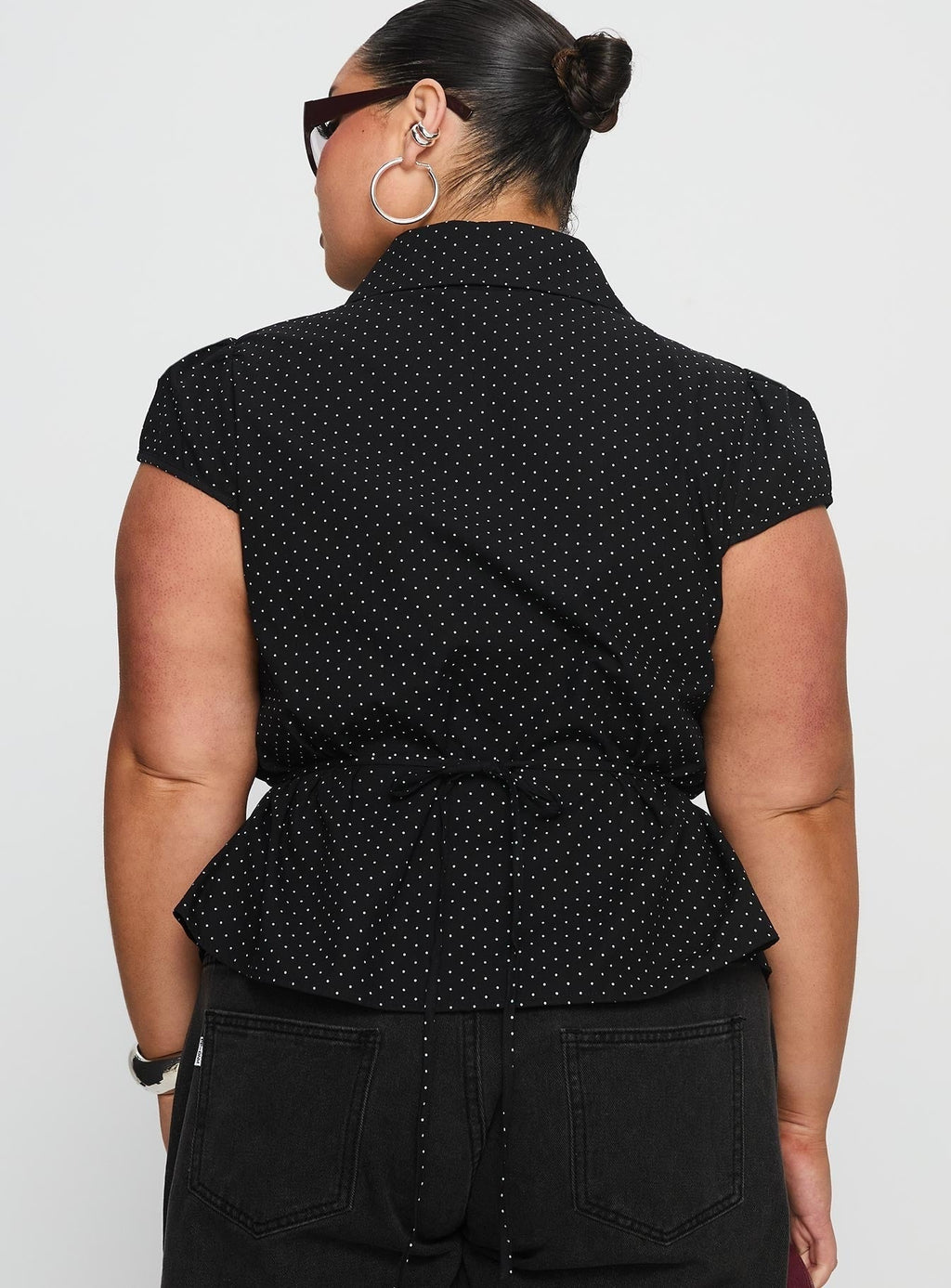 Arianwyn Short Sleeve Shirt Black Polka Curve