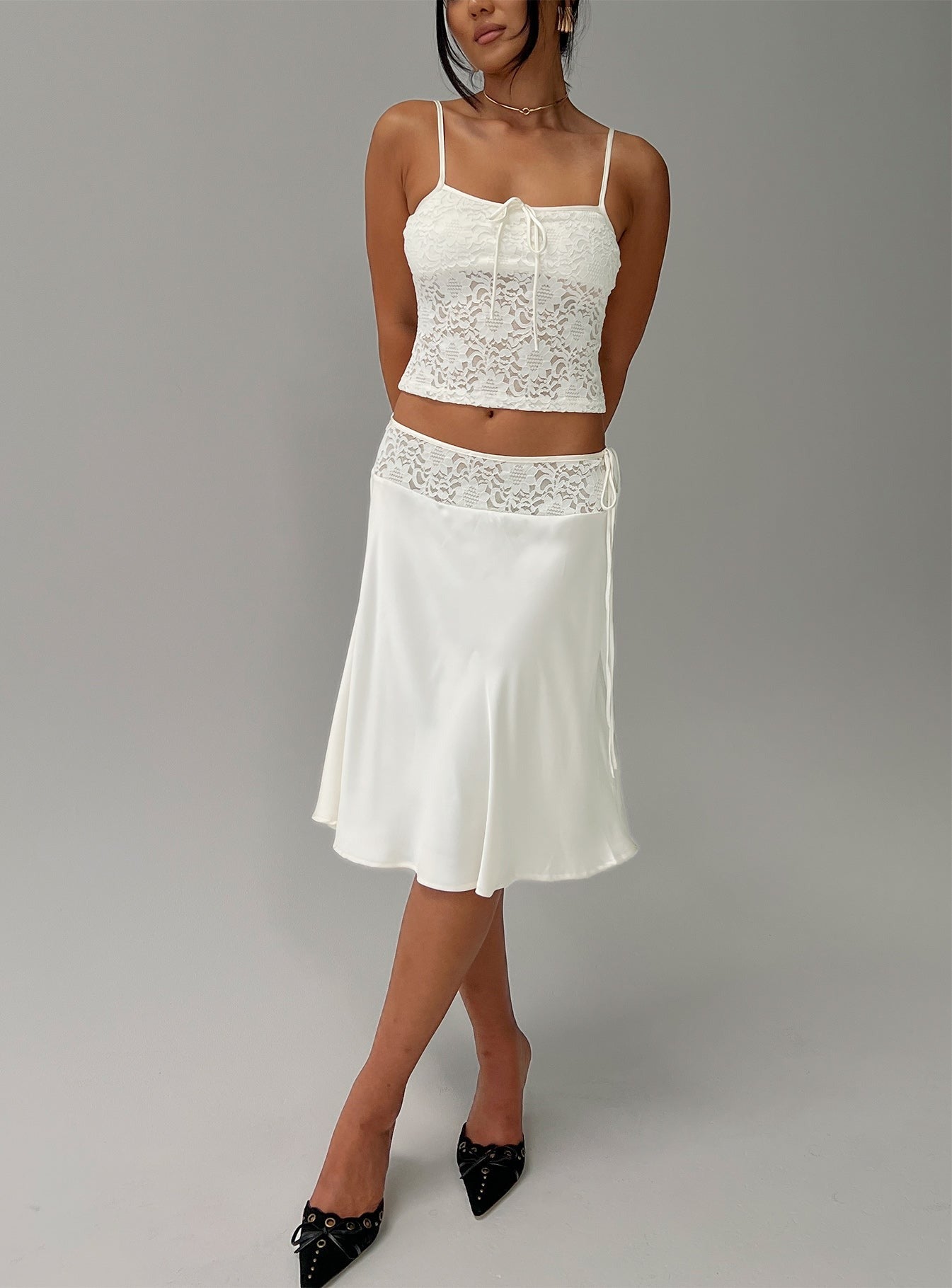 Evlin Lace Cami Top Cream