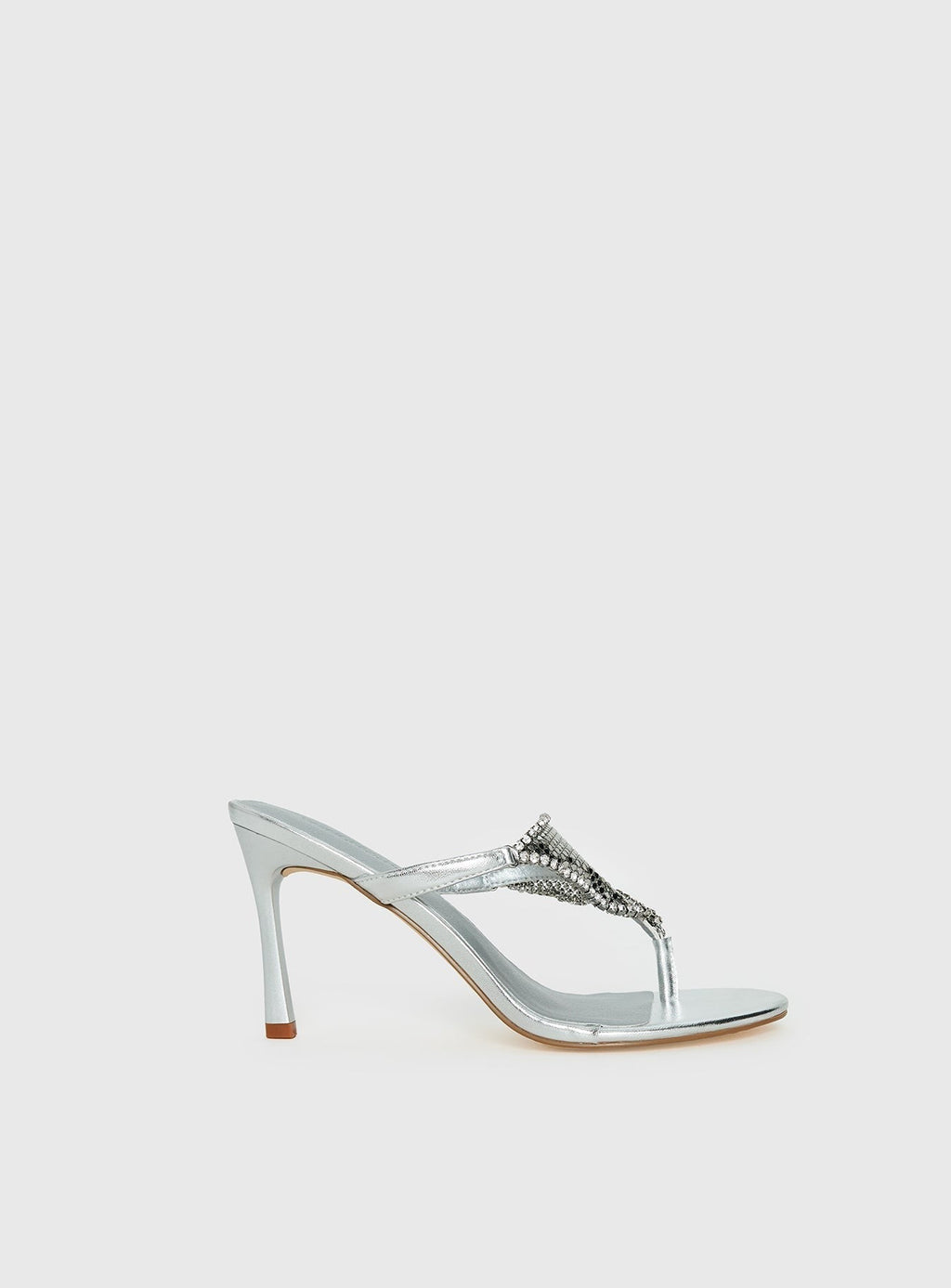 Miss You More Glitter Mesh Heels Silver