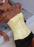 Diena Sequin Corset Top Yellow