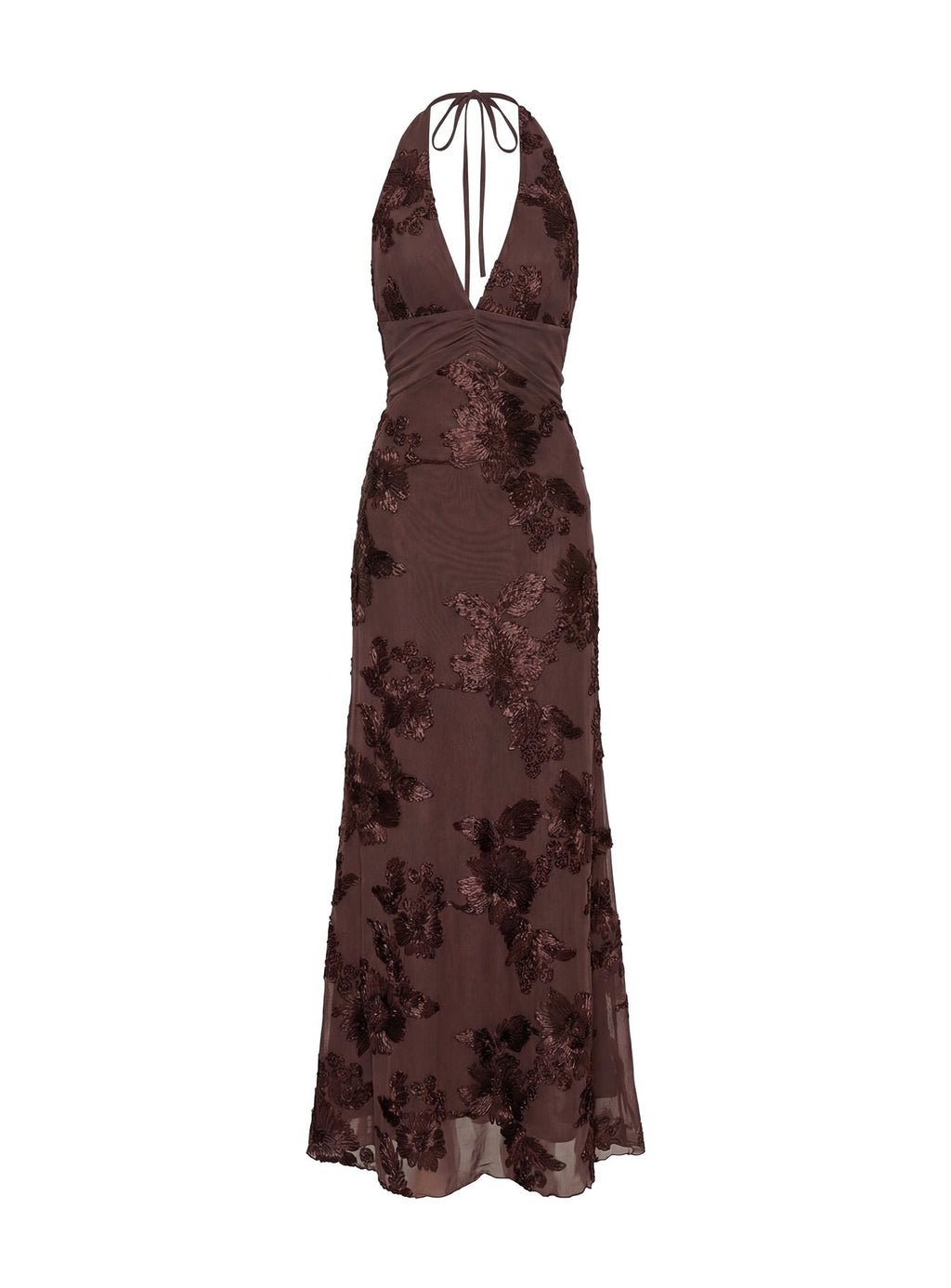 Rousseau Halter Maxi Dress Espresso
