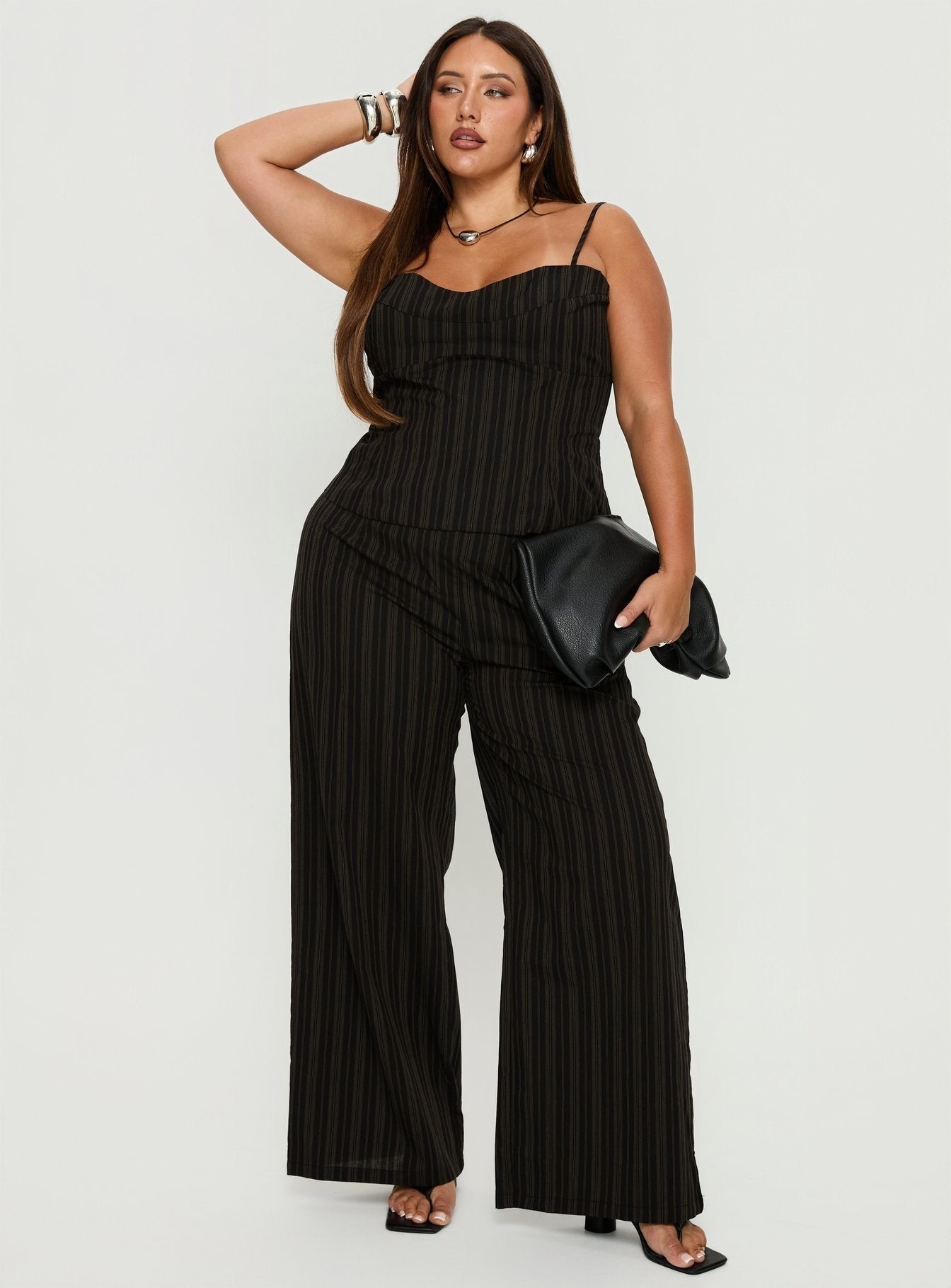 Kierstyn Corset Set Black Stripe Curve