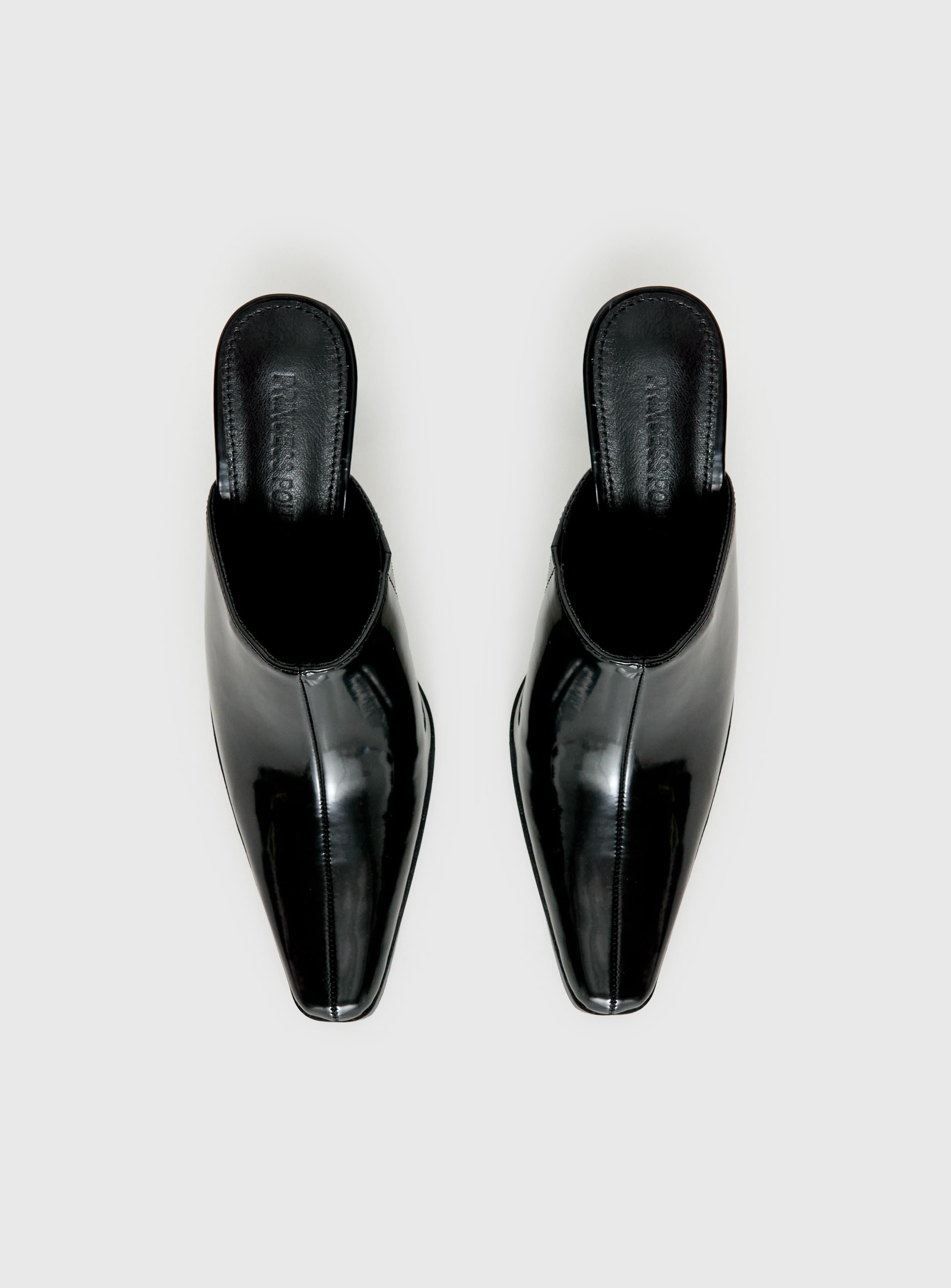 Hania Slip On Closed Toe Heels Black