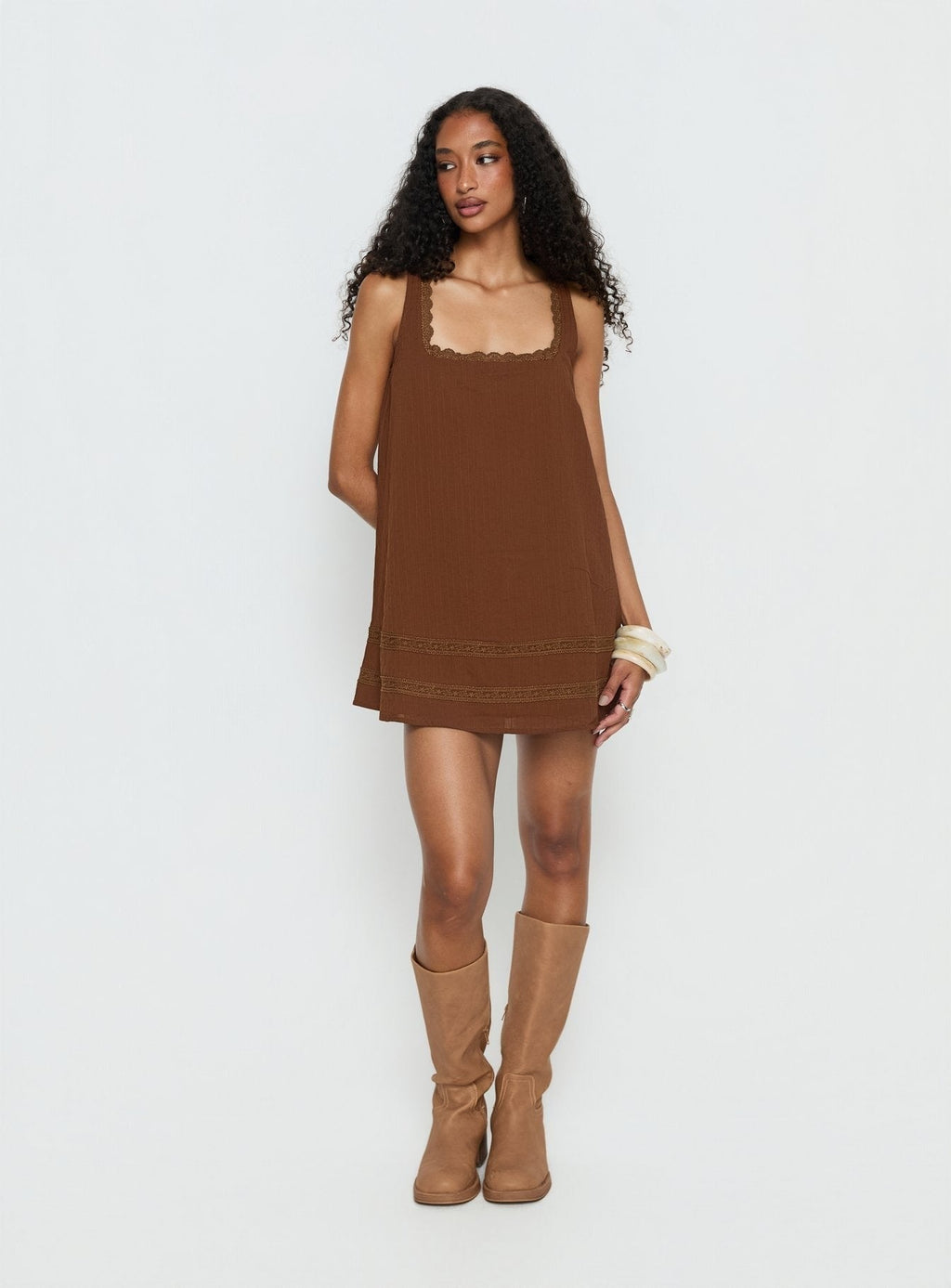 Alanah Mini Dress Dark Brown