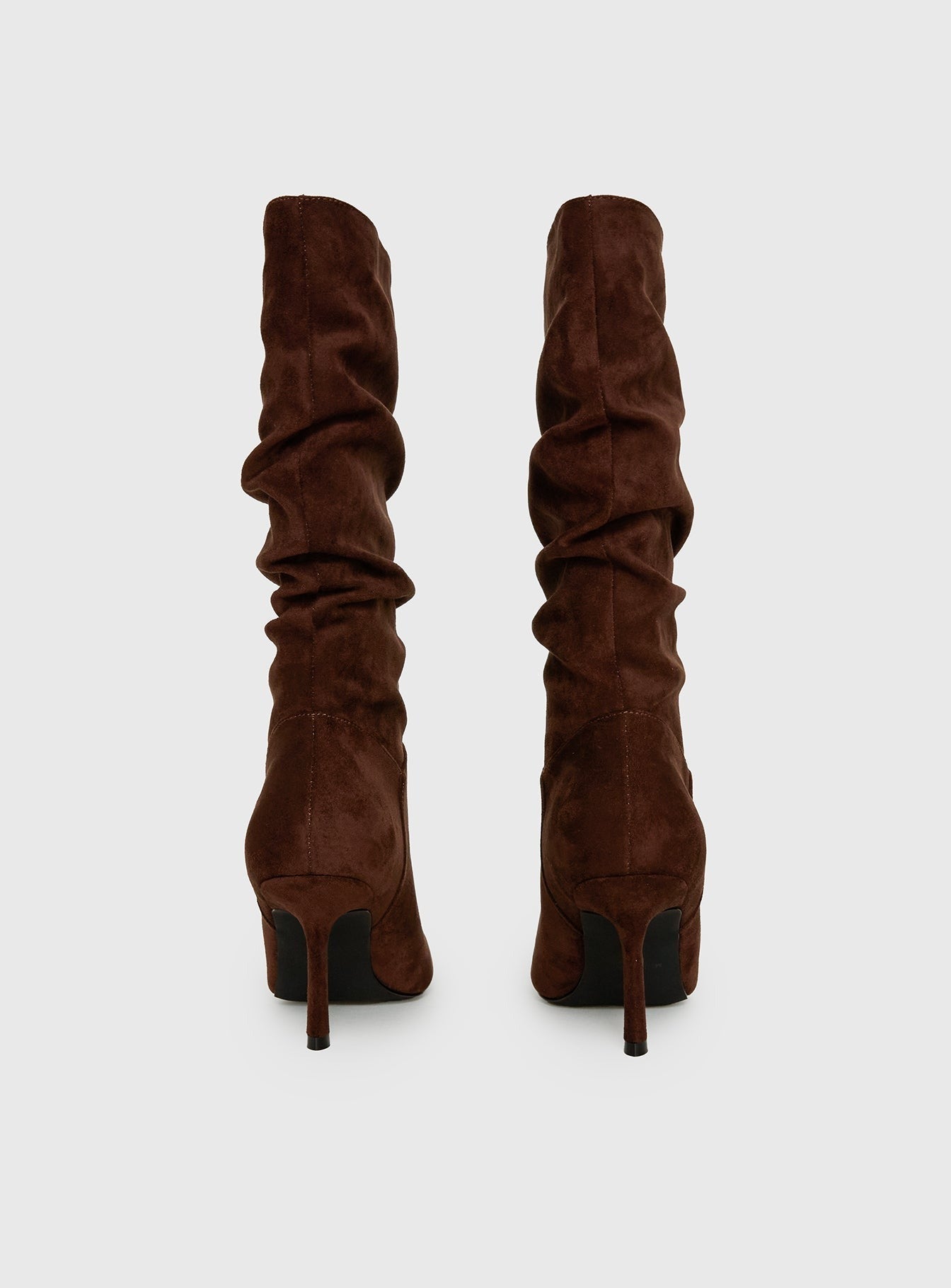 Such A Charmer Faux Suede Scrunch Boot Chocolate