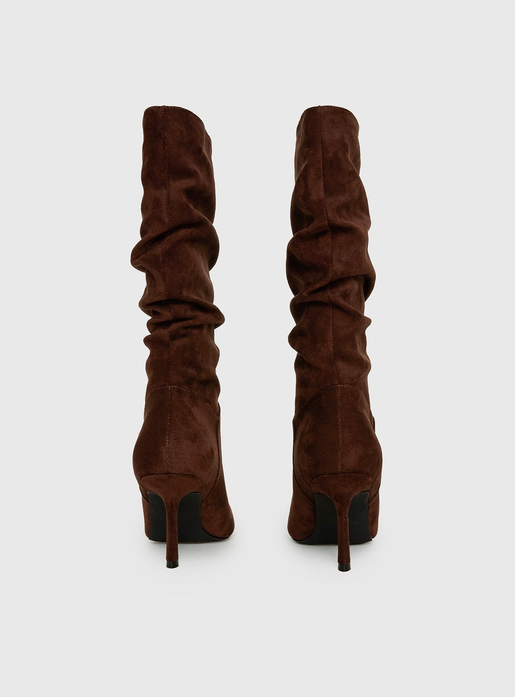 Such A Charmer Faux Suede Scrunch Boot Chocolate