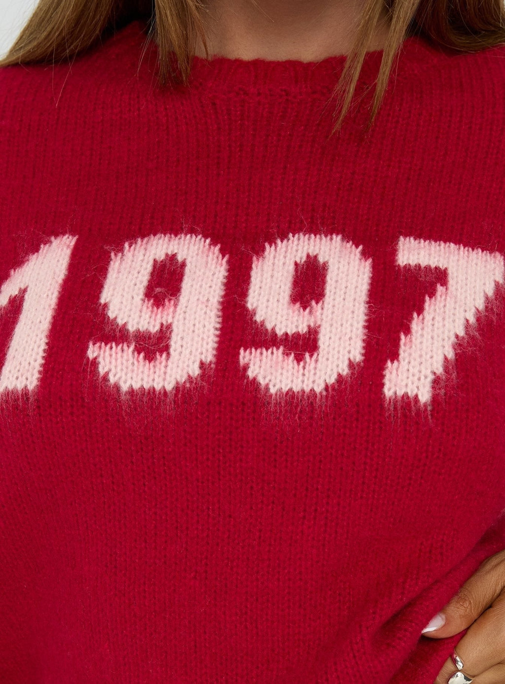 1997 Legacy Graphic Knit Sweater Burgundy