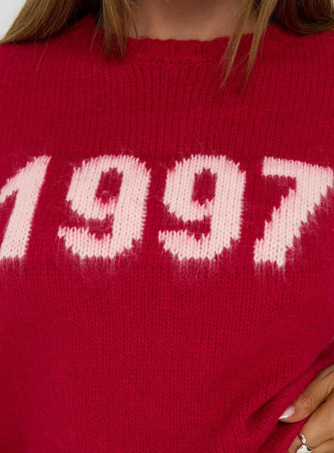 1997 Legacy Graphic Knit Sweater Burgundy