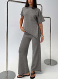 Calisse Knit Wide Leg Pants Mocha