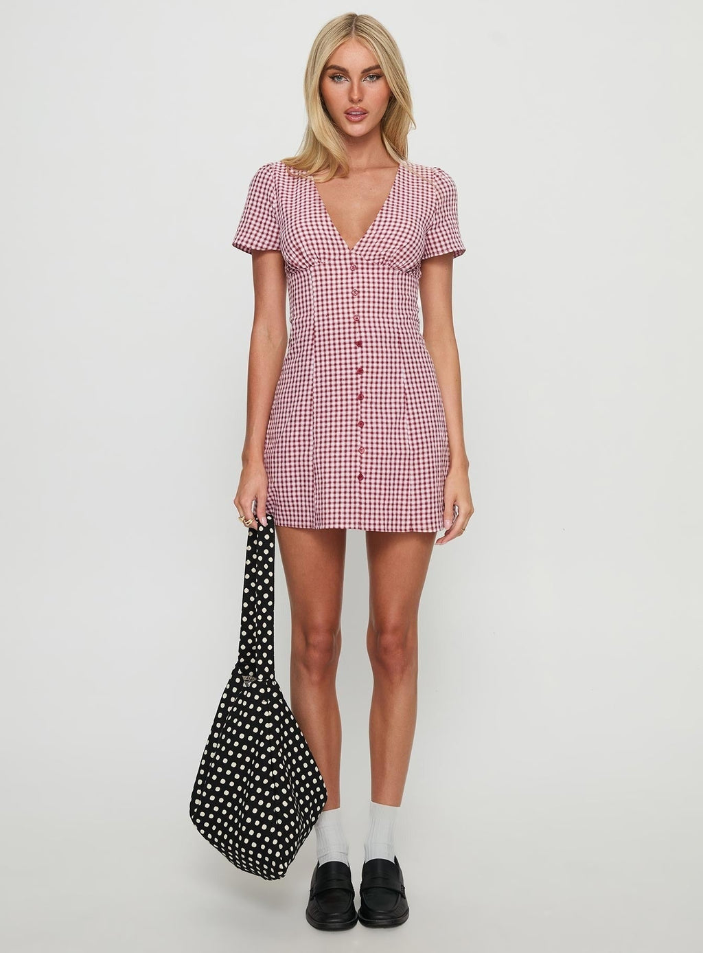 Loveliness Playsuit Red Check